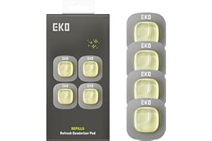 EKO Refresh Deodorizer Pod Refills, 4-Pack, Plant-Based Trash Can Deodorizer & Garbage Odor Eliminator, Long-Lasting 45 Days 