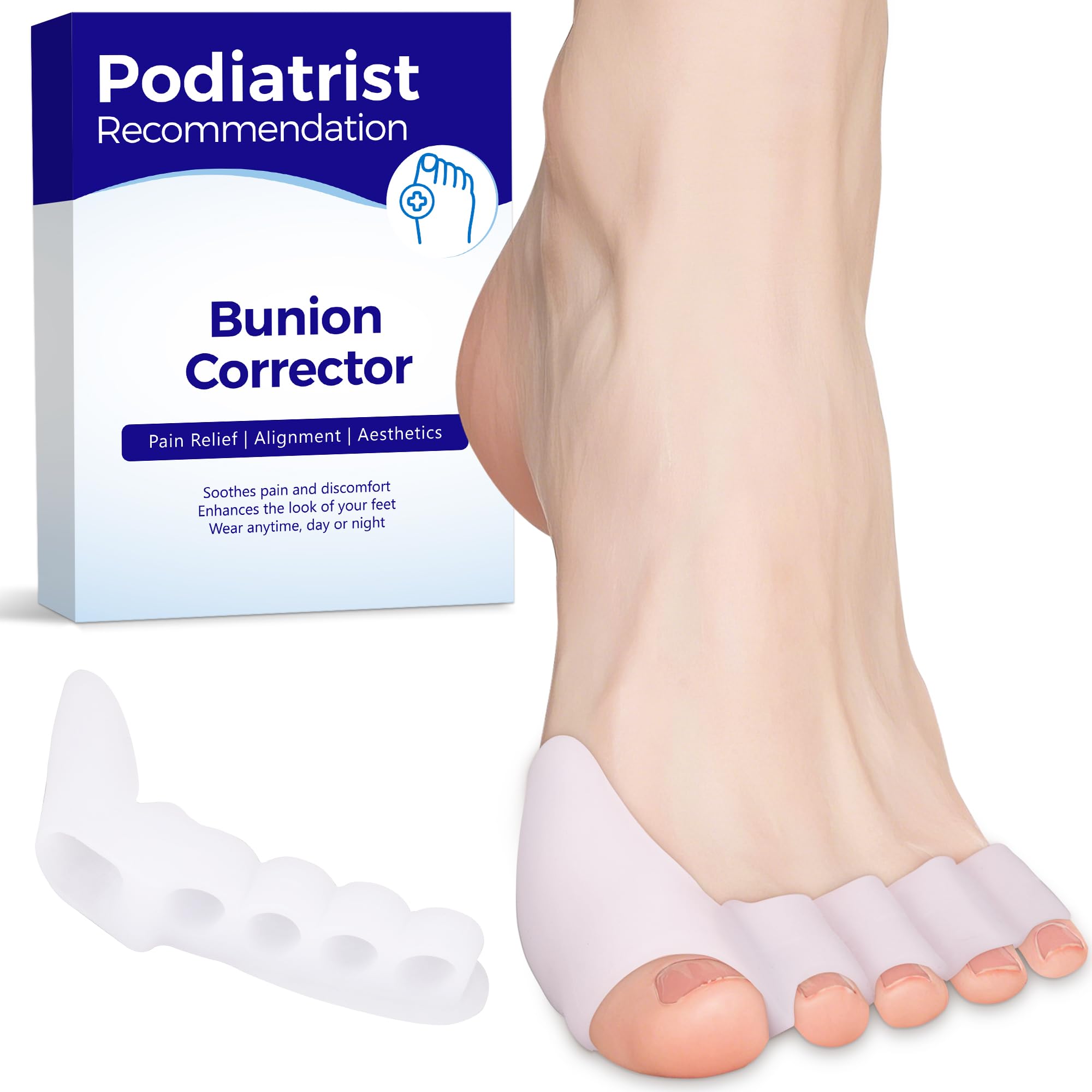 Photo 1 of Habioer Toe Separators - Podiatrist Recommended, Toe Spacers for Men and Women, Breathable Bunion Corrector