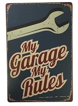 Mi garaje mi reglas placa de metal