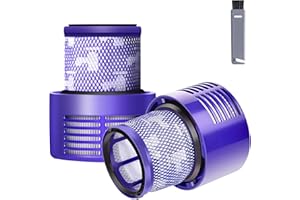 KELUKE V10 Filter Replacement for Dyson V10 Cyclone Series, V10 Absolute, V10 Animal, V10 Total Clean, Replace Part No. 969082-01,2 Pack Filters and 1 Clean Brush