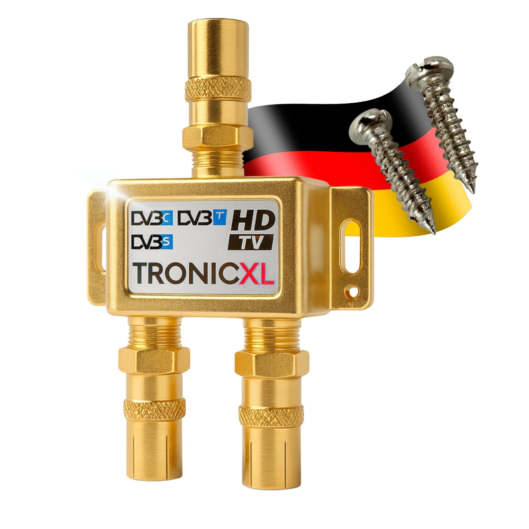 TronicXL Premium Coaxial Antenna Splitter HD 3D 4K Splitter for Virgin Media Aerial Freeview Freesat Sky Telewest Eurovox Starview Dreambox Satellites coax Box Television CATV Cable TV Digital HDTV