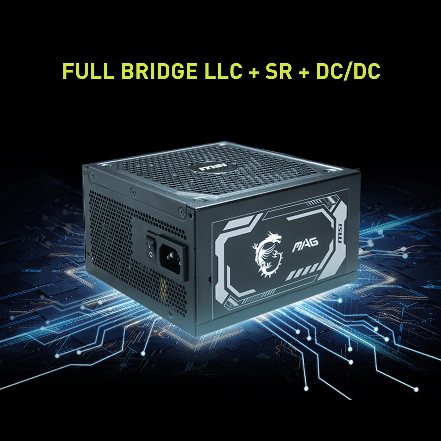 MSI MAG A1000GL PCIE5, Fully Modular Compact Gaming 1000W Power Supply, 80+ Gold, ATX 3.1 & PCIe 5.1 Ready, Native Dual-Color 12V-2x6 Cable, 10 Year Warranty