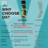 SONORAN 20-30 mmHg Compression Socks for Men Women L/XL Black Blue view 2