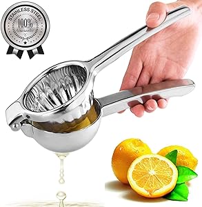 Lemon Squeezer Press Stainless Steel 304 - Premium Quality Manual Citrus Juicer, Heavy Duty Metal Hand Lemon Juicer and Sturdy Lime Squeezer by ANYJOY