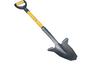 Spear Head Spade SHFD3 40" Yellow Garden Spade Shovel - Gardening Shovel with a 9" x 11" Beveled Blade, Steel-Reinforced Fiberglass Long Handle & Cushioned D-Grip - Digging Spade for Planting