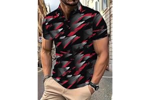 Men's Golf Polo Shirt Short Sleeve Button Down Shirt, Quick Dry Moisture Wicking for Outdoor and Daily Wear
