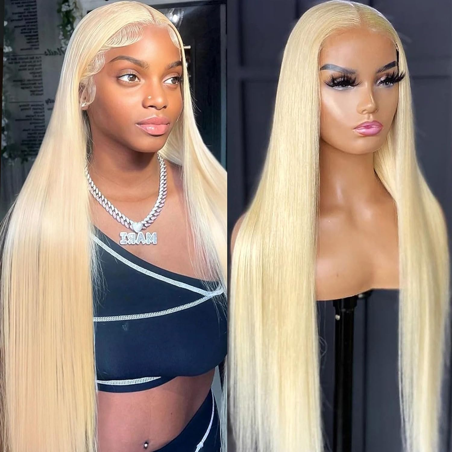 Bele 613 Blonde Wig 13x6 Straight HD Transparent Lace Front Wigs Human Hair 180% Density 20 inch Brazilian Straight Virgin Huamn Hair Pre Plucked with Baby Hair for Black Women — image 1