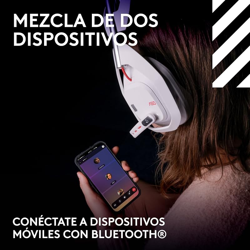 Logitech g astro a50 lightspeed gaming headset wireless + estação base (gen 5), pro-g graphene, alternar entre 3 sistemas, usb-c para xbox, ps5, pc/mac ou nintendo switch, bluetooth - preto