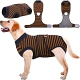 Kuoser Dog Surgery Recovery Suit Female Spay Male Neuter Brown L