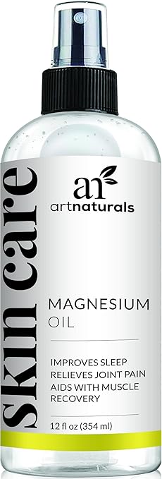 ArtNaturals Pure Magnesium Oil Spray 12 Oz – Essential Natural Deodorant - Reduces Migraines, Sore Muscle, Joint Relief, Stress, Anxiety, Period Pains and Sleep Aid