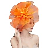 RZTA Women's Fascinators Hat for Women Tea Party Headband Wedding Cocktail Flower Mesh Feathers Hair Clip