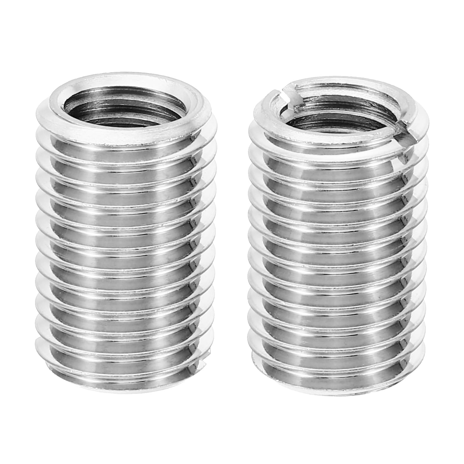 PATIKIL Thread Adapters Sleeve Reducing Nut, 2 Pcs M16xM12x25mm Male to Female Repair Insert Nut Screw Reducer Conversion Stainless Steel Fastener, Silver Tone