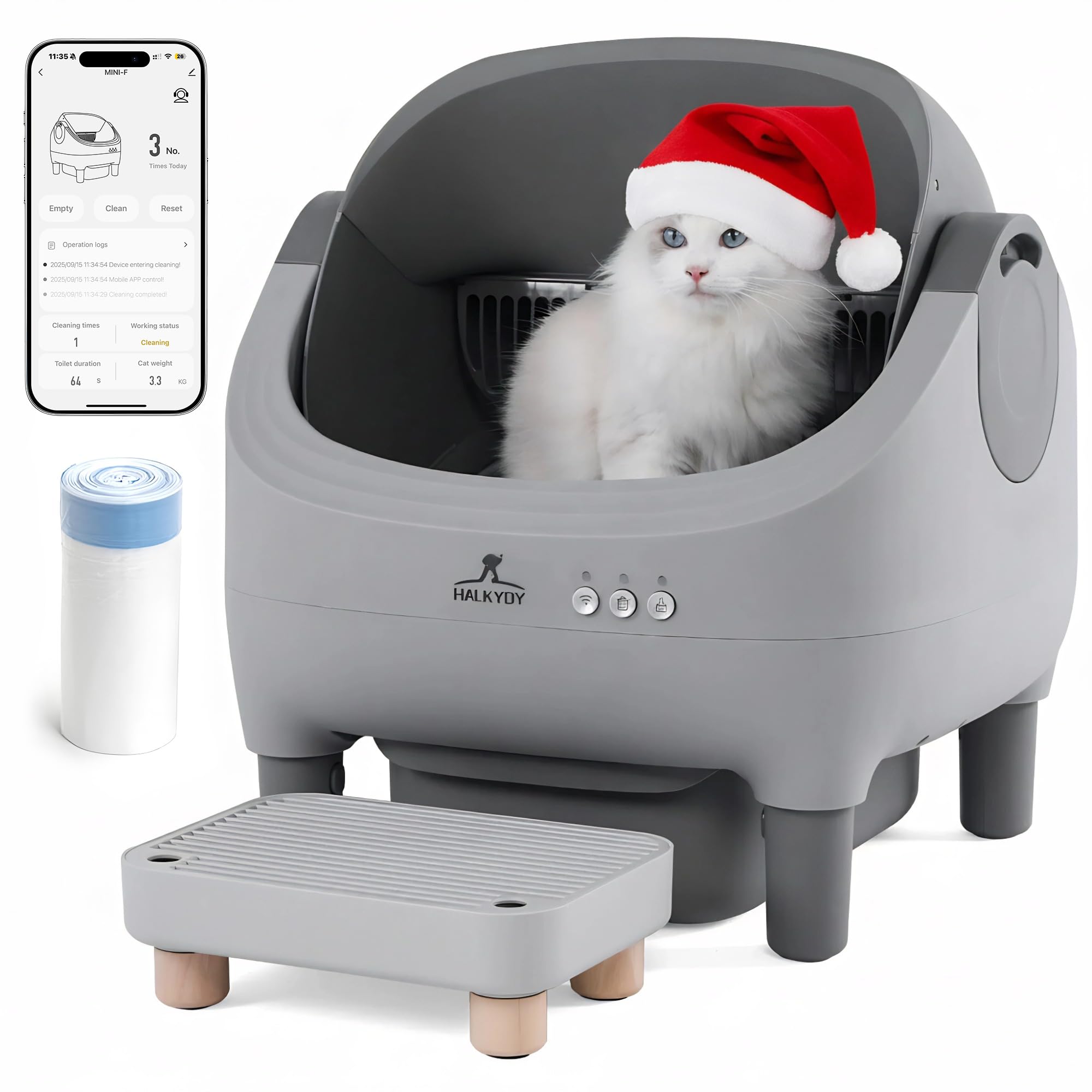 Photo 1 of Upgraded Automatic Litter Box Self Cleaning, with Raised Step, Open Top Large Capacity for Multiple Cats, Odor Control & Safety Protection & Smart App Control & Health Monitoring & Quiet Operation