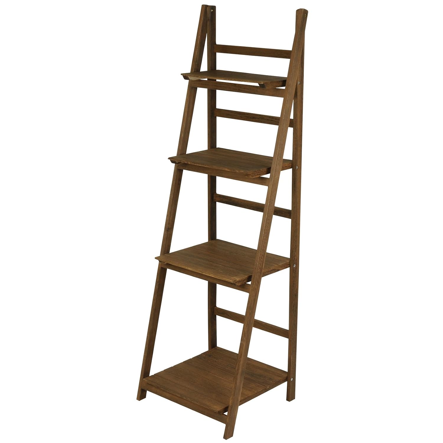 Home Office Furniture Furniture Hartleys 4 Tier White Wash Ladder Shelf With Brown Wicker Basket Set Bookcases Kubicolab It