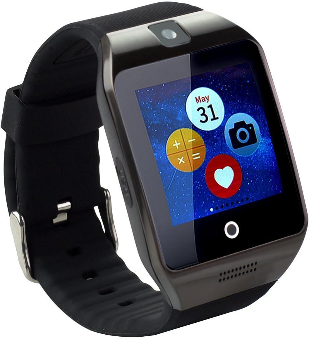 Bluetooth Smart Watch with Camera Cell Phone Touch Screen Wristwatch Support Sim Card for Android Samsung iPhone 6Plus and Other Smartphone Black