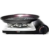 TECHEF - Stovetop Korean BBQ Non-Stick Grill Pan with Agni Portable Gas Stove Burner, Made in Korea