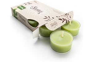 SHORTIE'S CANDLE COMPANY Tahoe Pine Premium Tealight Candles - Highly Scented with Essential & Natural Oils - 6 Green Tea Lights - Beautiful Candlelight - Made in The USA - Fresh & Clean Collection