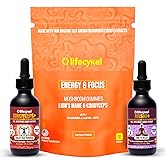 Life Cykel Cordyceps & Reishi Mushroom Extract Liquid Duo – Potent 1oz Tinctures with Included Energy & Focus Gummies (10-Count) for Enhanced Vitality, Immune Support & Mental Clarity