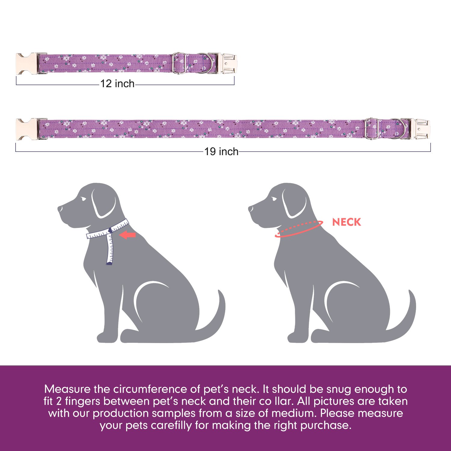 Wefine Personalized Dog Collars, Custom Engraved with Pet Name and Phone Number, Adjustable Fabric Cotton ID Collar, Neck 10\