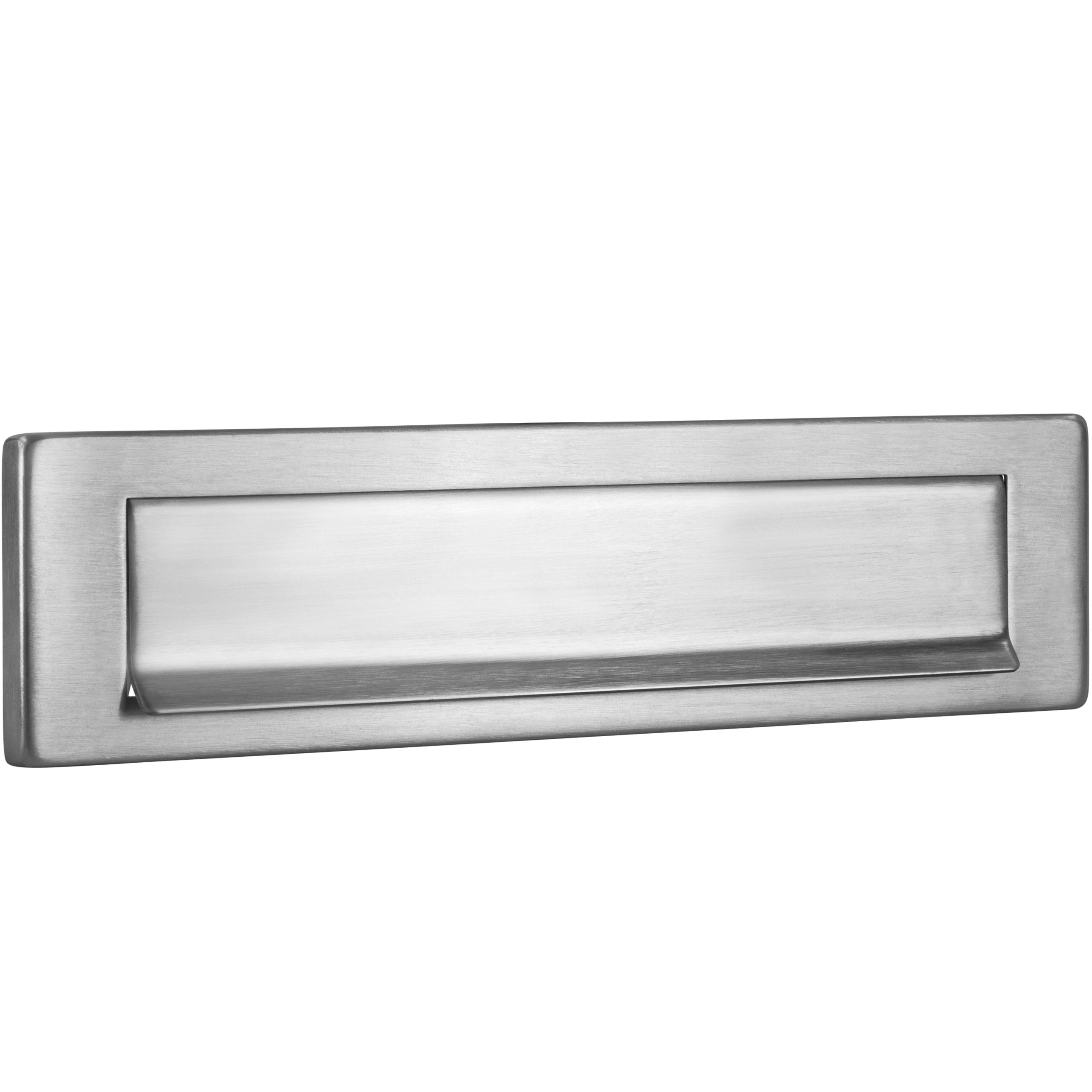 Gedotec Newspaper Flap Stainless Steel Letter Slot Flap for Front Doors & Apartment Entrance Doors | Large Stainless Steel Door Flap | Rectangular Mail Slot 340 x 76 mm | 1 piece - Cover for Outside