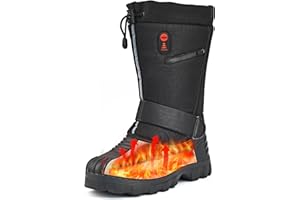 DEORFGO Heated Snow Boots for Men Women, Waterproof Insulated Shell, Hiking Winter Snow Boots, Insulated Fur Liner, Warm Outdoor Tall Boots