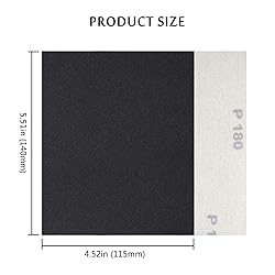 1/4 Sheet Sandpaper 180 Grit Hook & Loop or Clip on