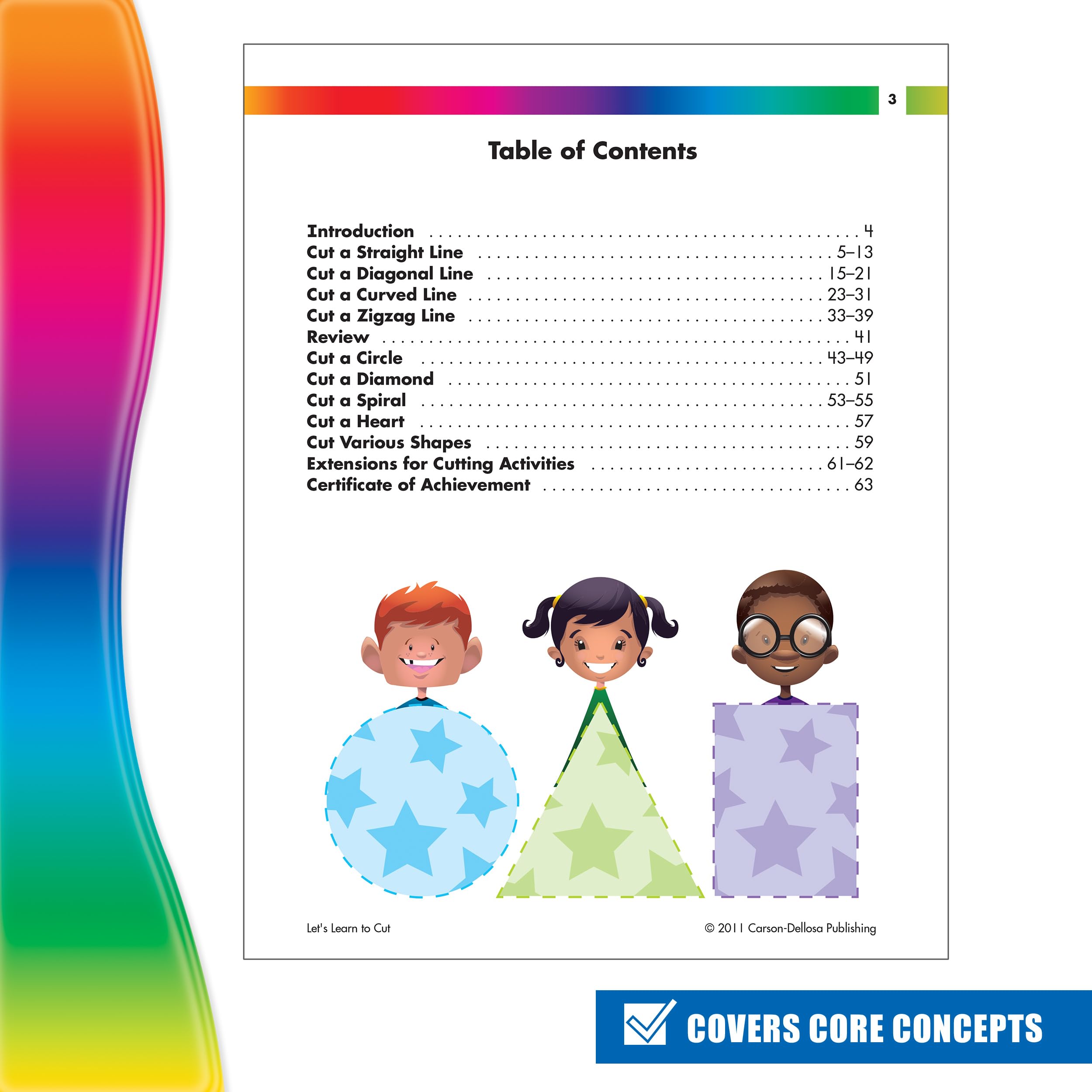 Spectrum Early Years Let's Learn to Cut Preschool Workbook, PreK Toddler Activity Book With Cutting and Pasting Activities, Scissor Skills for Kids Ages 3-5, Fine Motor Skills Toys for 2-3 Year Old