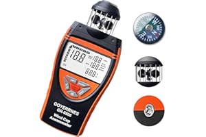 GOYERRNES Handheld Cup Anemometer with Compass, 93MPH Digital Air Flow Wind Speed Meter, 360° Wind Speed Measuring Device Gauges for Outdoor Sailing Surfing Drone Flying HVAC