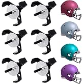 Fiwochic 6 Pcs Hidden Football Helmet Holder Wall Mounted Metal Hanger | Helmets Display, Heavy Duty Metal, for Full and Mini, Floating Shelf Stand, Space Saving Holders, Football Accessory