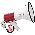 PylePyle Portable Megaphone Bullhorn Speaker - 50W, 1200 Yard Range, Built-in Siren, Adjustable Volume Control and Microphone, Perfect for Outdoor Sports, Cheerleading, Safety Drills, and More
