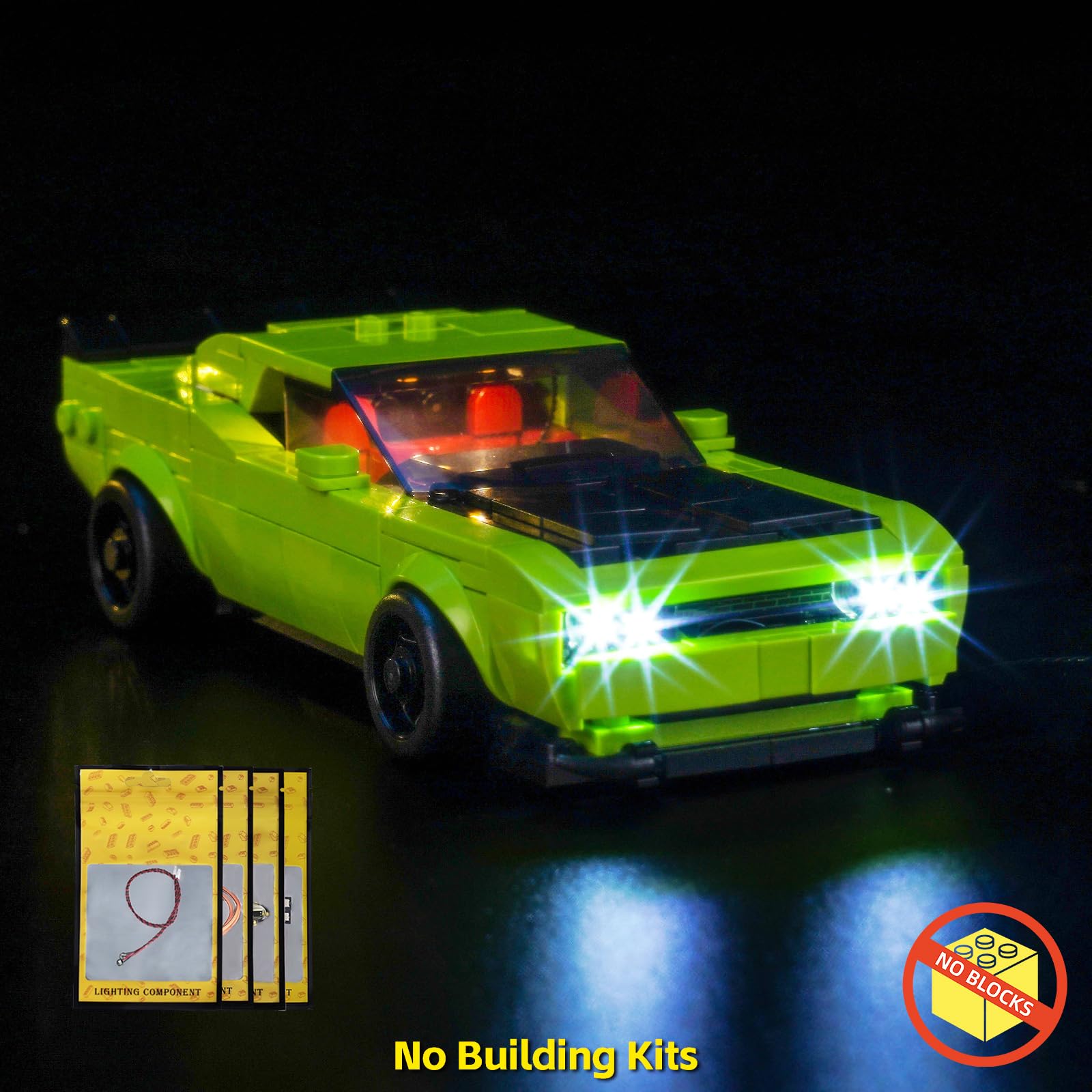Led Licht Set Kompatibel mit Lego 77237 Dodge Challenger SRT Hellcat Sports Car (Kein Modell), Dekorationsbeleuchtungsset Compatible with Lego Dodge Challenger SRT Hellcat Sports Car 2