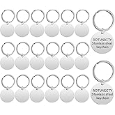 AUEAR, 20 Pack Engravable Metal Keychain Blanks Stamping Stainless Steel Blank Tags for DIY Craft Style A