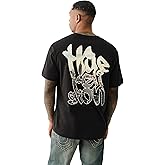 True Religion Men's Short Sleeve Graffiti Puff Tee - Casual Graphic Crew Neck T-Shirt
