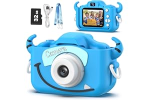 Goopow Kids Camera Toys for 3-8 Year Old Boys,Children Digital Video Camcorder Camera with Cartoon Soft Silicone Cover, Best Chritmas Birthday Festival Gift for Kids - 32G SD Card Included