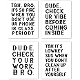 Hxlac Funny High School Classroom Wall Art Prints Set of 4 Unframed - Middle School Classroom Decor, High School Classroom Posters, Funny Classroom Wall Decor for Middle High School(8x10 Inches)