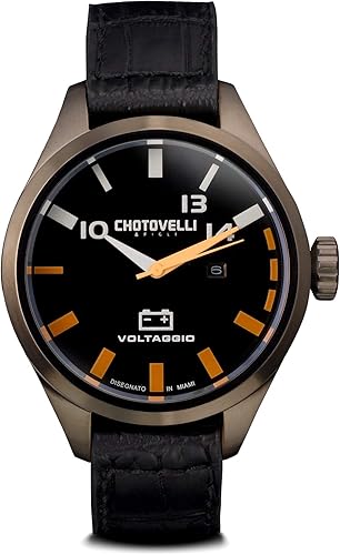 Amazon Com Chotovelli Men S Pilot Automotive Watch Alfa Romeo Gauge Italian Leather 54 100 Titnaium Chotovelli Ilan Watches