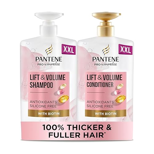Pantene Shampoo And Conditioner Set, Hair Thickening Products For Women - Volume Shampoo And Hair Conditioner VALUE PACK 2 x 1000ml Pump Bottles
