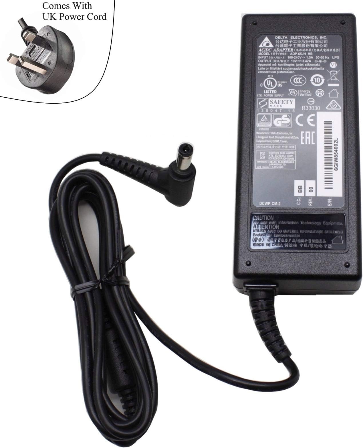 Wikiparts* NEW DELTA 19V 3.42A CHARGER REPLACEMENT FOR ASUS X552E NOTEBOOK ADAPTER ADAPTOR POWER BATTERY CHARGER