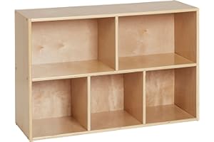 ECR4Kids Streamline 5-Compartment Storage Cabinet, 24in, Classroom Furniture, Natural