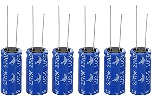 PATIKIL 6 Pcs 2.7V 15F Super Capacitor,0.51 x 0.51 x 0.98 Aluminum Super Capacitors, Winding Type Energy Storage for on Board