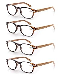 MODFANS 4 Pack Reading Glasses 1.75 Fashion