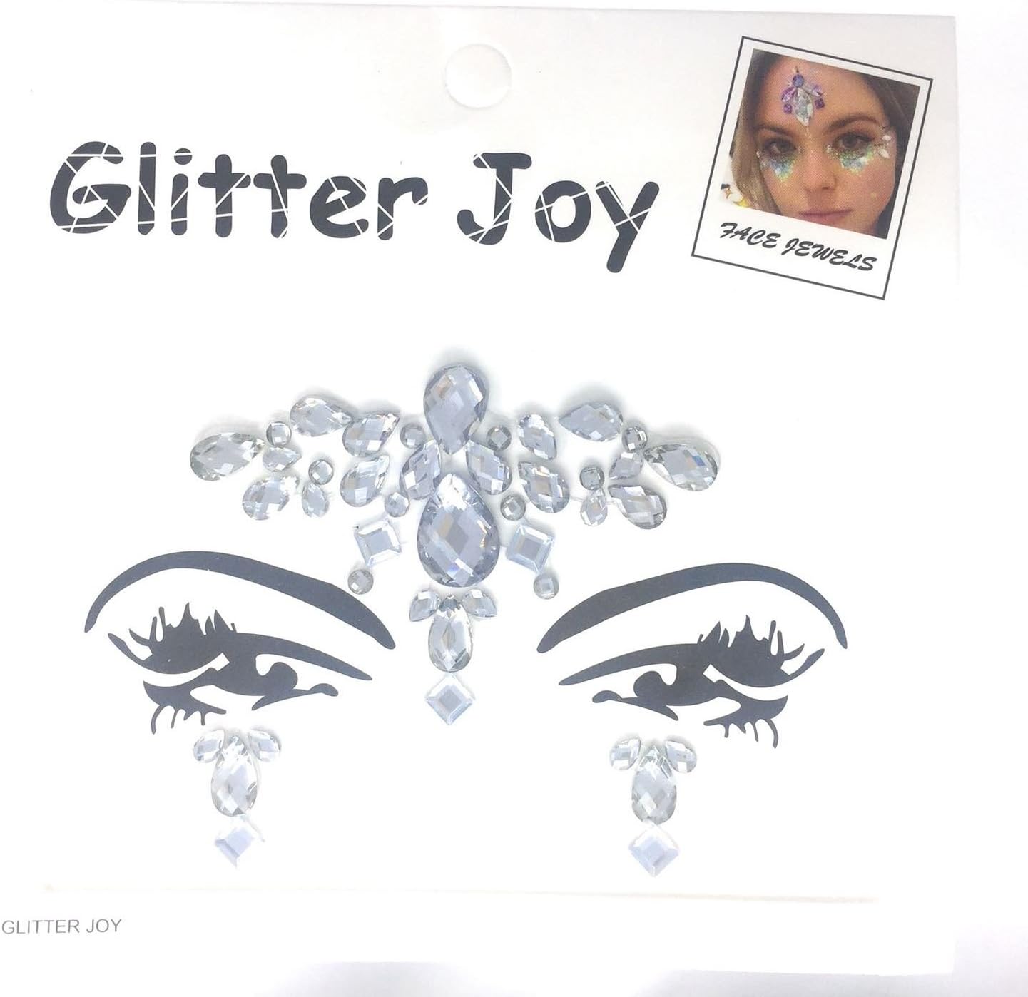 Glitter JoyFace Gems Temporary Tattoo - Jewel Diamante Bindi Fusion Headpiece - Body Jewellery Art (Glitter Joy Face Jewels GJ 22)