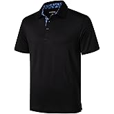 EOUOSS Golf Polo Shirts for Men Short Sleeve Moisture Wicking Dry Fit Performance Designed Collared Solid Casual Polo Shirt