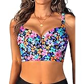 Women Underwire Bikini top Only - Longline Push Up Bathing Suit Top Bra Swim Tops 2025 Swimsuit Tops