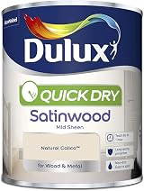 Dulux Quick Dry Satinwood Paint Natural Calico 750 ml for Wood and Metal view 2