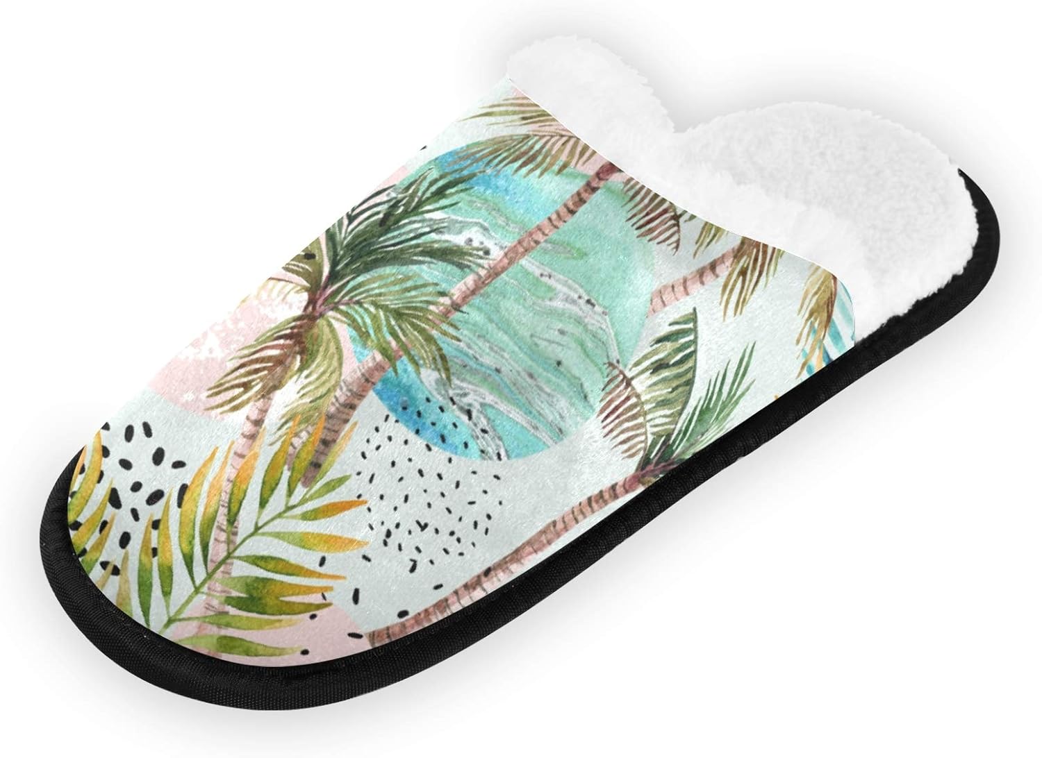 Amazon.com | LNAGT Travel Slippers Palm Tree Memory Foam Slippers Cozy Plush Bedroom Shoes 