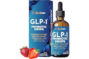Optiwav GLP-1 Booster Probiotic Drops for Weight Loss Fat Burner Support - Daily Natural Herbal GLP1 Boost Oral Liquid Supplement for Women Men Digestive & Metabolic Health