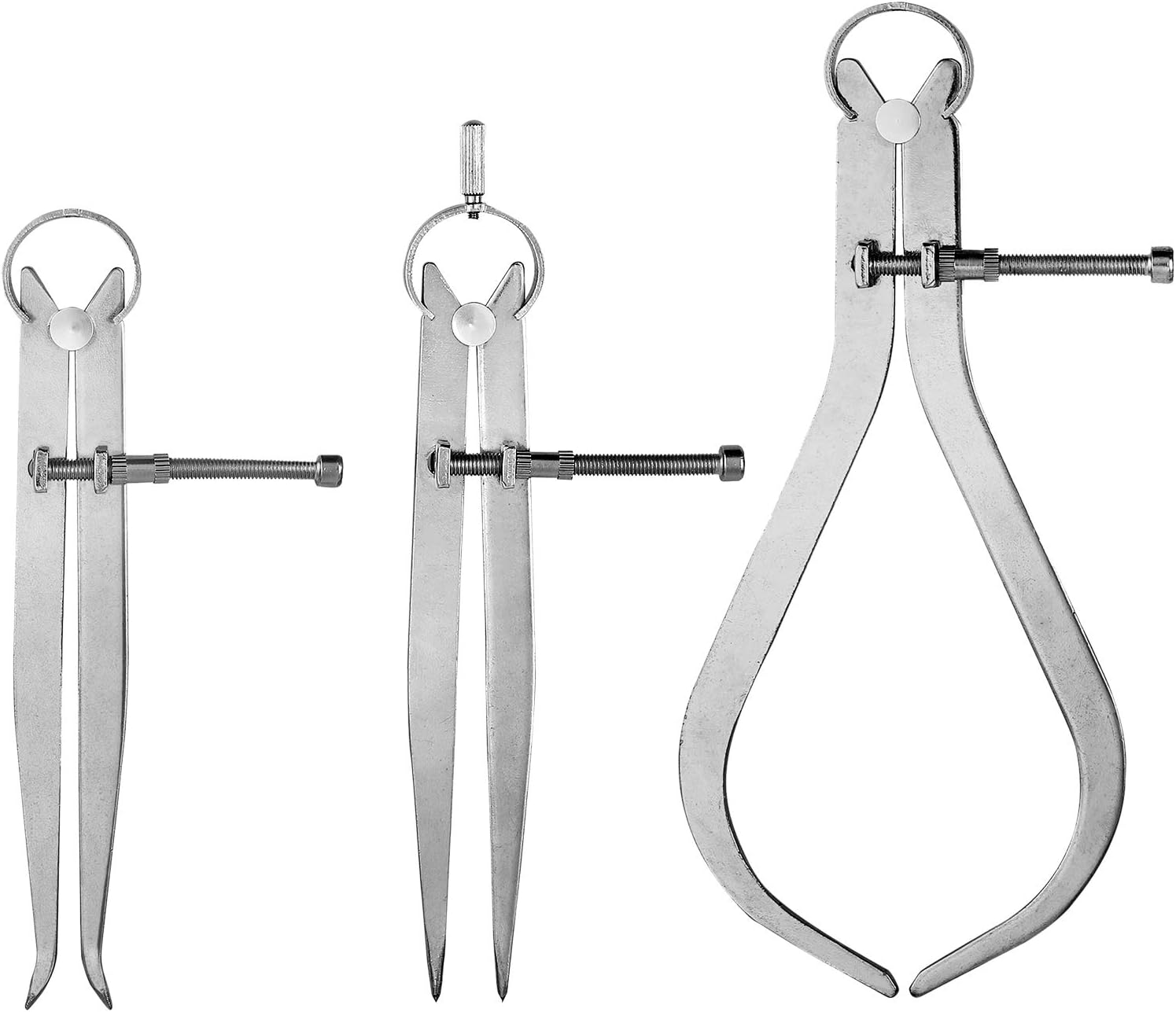 Proster Long Spring Caliper 8 Inch 3 Piece Set Carbon Steel Caliper and Divider for Jewelry