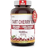 Herba Organic Tart Cherry Capsules – 10,000mg Per Day | 120 Capsules | 10:1 Cherry Pills Extract | Montmorency Tart Cherry Su