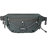 WATERFLY Lightweight Small Fanny Pack: 1.5L Mini Slim Crossbody Waist Belt Hip Bag with RFID Blocking, Anti-Theft & Water Resistant Pouch for Women Men Travel Hiking Running Walking EDC